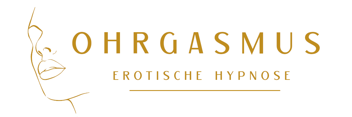 Neues OHRgasmus Logo. Der Text OHRGASMUS, mit Unterzeile "Erotische Hypnose" neben der Grafik einer Frau mit geschlossenen Augen, leicht geöffneten Lippen.