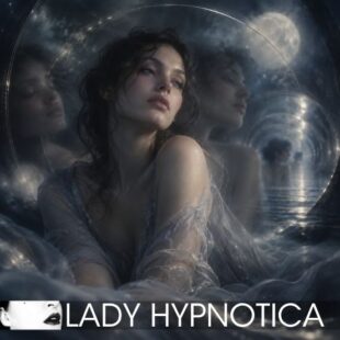 Mystische Frau umgeben von Nebel und Geistern, Label Lady Hypnotica