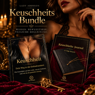 Lady Addison Keuschheits Bundle mit zwei schwarzen Büchern und goldenem Schlüssel